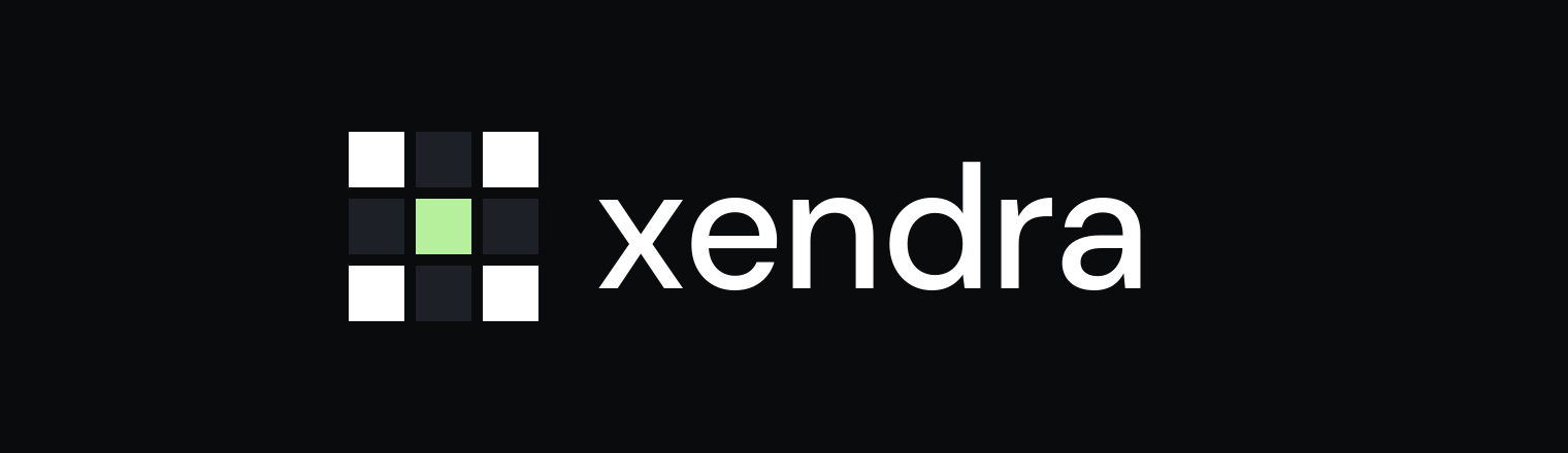 Xendra lockup for dark backgrounds